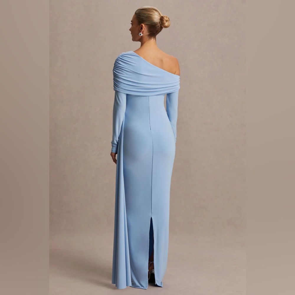 Club L London Amara Blue Maternity Dress - Picture 2 of 6